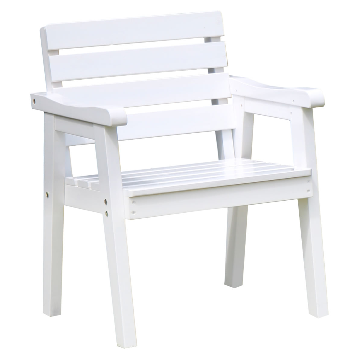 ベンチ 天然木製ベンチ 幅60cm Elan エラン ( 木製 屋外 ウッドチェア ウッドベンチ 庭 バルコニー 1人掛け 天然木 庭先 ガーデンファーニチャー 椅子 ガーデン おしゃれ オブジェ 木 ウッド ) 【ホワイト】 ホワイト