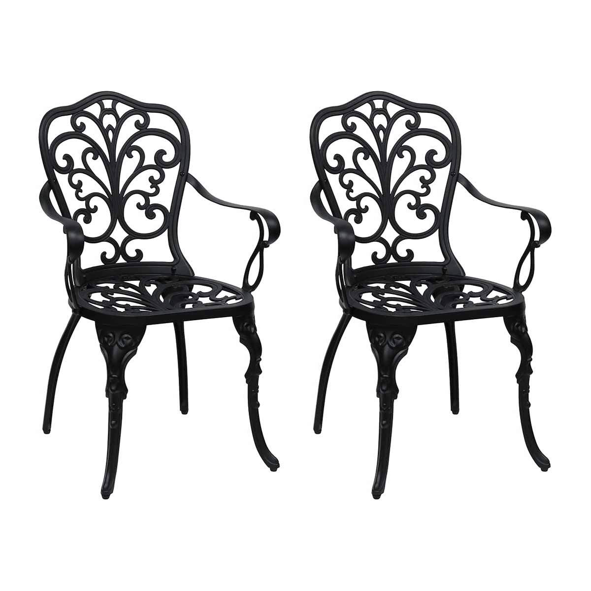 ガーデンチェア アルミ製アームチェア トルペ 2脚セット ( テーブル ガーデン 庭 椅子 カフェチェア カフェ バルコニー テラス モダン 2脚 セット 軽い 上品 エレガント )