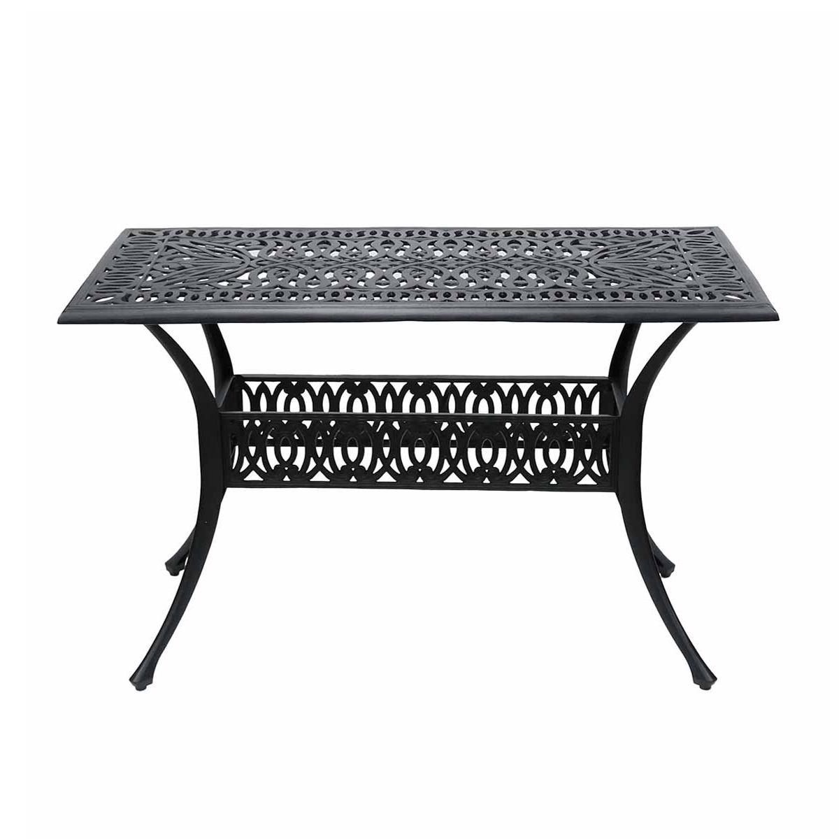 テーブル アルミ製レクタングルテーブル トルペ ( ガーデンテーブル ガーデン 庭 机 四角 長方形 カフェテーブル カフェ バルコニー テラス テーブルのみ パラソル ガーデンパラソル パラソル用ホール 穴 )