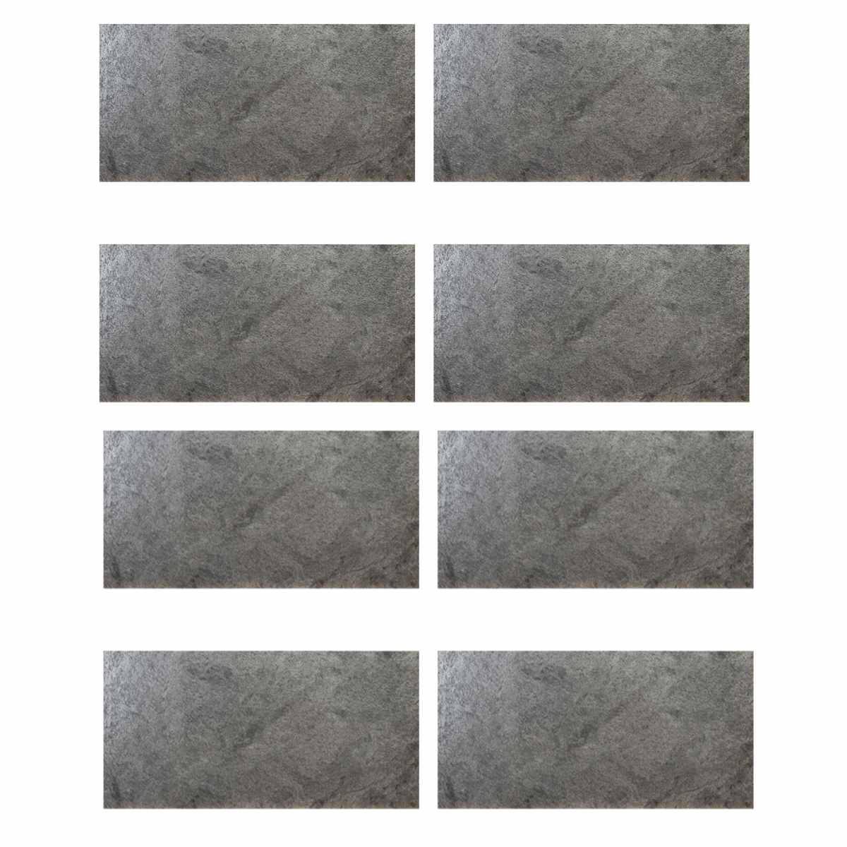 タイル DIY Stone 天然石タイル 122×61cm 8枚組 ( 壁紙タイル リメイクシート 壁用 石 ストーン 壁紙 立体 タイルシート 高級 石壁 天然石 リフォーム タイル壁紙 クロス 簡単 カット可能 8枚入り ) 【シルバー】 シルバー