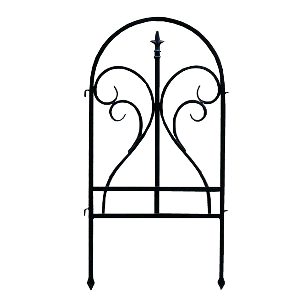 フェンス イージーフェンス フィニアル 幅48.5cm ( ガーデンフェンス アイアン 柵 園芸 エクステリア 雑貨 花壇 庭 ベランダ バルコニー ガーデニング アイアンガーデンフェンス トレリス ) 【ブラック】 ブラック