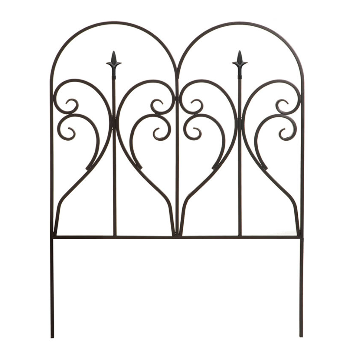 フェンス アイアンエッジ フィニアル 幅61.5cm ( ガーデンフェンス アイアン 柵 園芸 エクステリア 雑貨 花壇 庭 ベランダ バルコニー ガーデニング アイアンガーデンフェンス トレリス ) 【ブラック】 ブラック