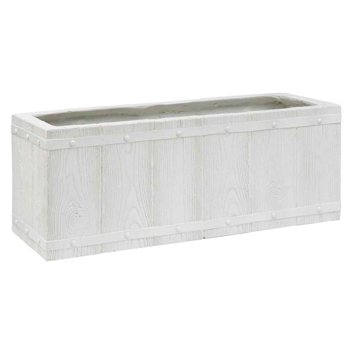 プランター ファーバー 木調FRPプランター 幅60cm 長角 ( プランターカバー ラウンド 植木鉢 鉢 底穴 屋外 外 家庭菜園 寄せ植え おしゃれ ポット 鉢カバー 鉢植え 屋内 角型 長方形 大型プランター 水抜き穴 大型 花 ) 【ホワイト】 ホワイト