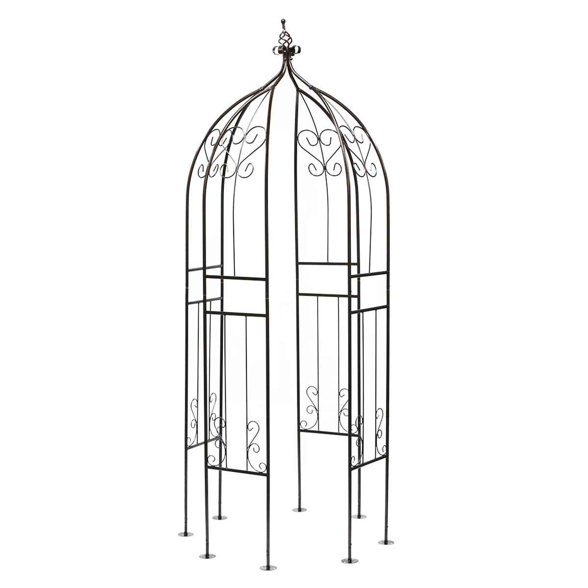 アーチ アイアンハーフアーチオベリスクキット ( ガーデンフェンス ハーフアーチ フェンス アイアン 柵 園芸 エクステリア 雑貨 花壇 庭 ベランダ バルコニー ガーデニング アイアンガーデンフェンス オベリスク ) 【ダークブロンズ】 ダークブロンズ