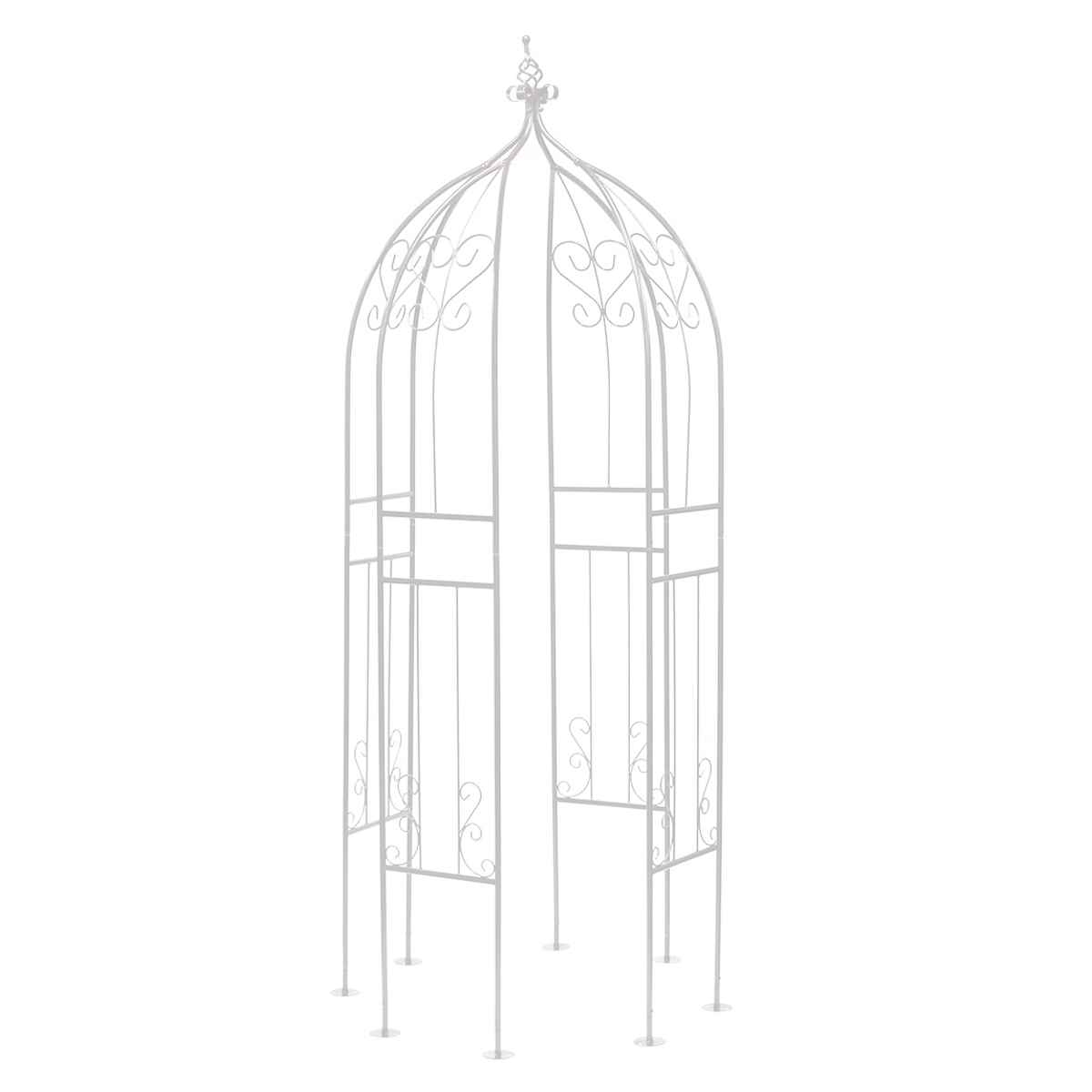 アーチ アイアンハーフアーチオベリスクキット ( ガーデンフェンス ハーフアーチ フェンス アイアン 柵 園芸 エクステリア 雑貨 花壇 庭 ベランダ バルコニー ガーデニング アイアンガーデンフェンス オベリスク ) 【ホワイト】 ホワイト