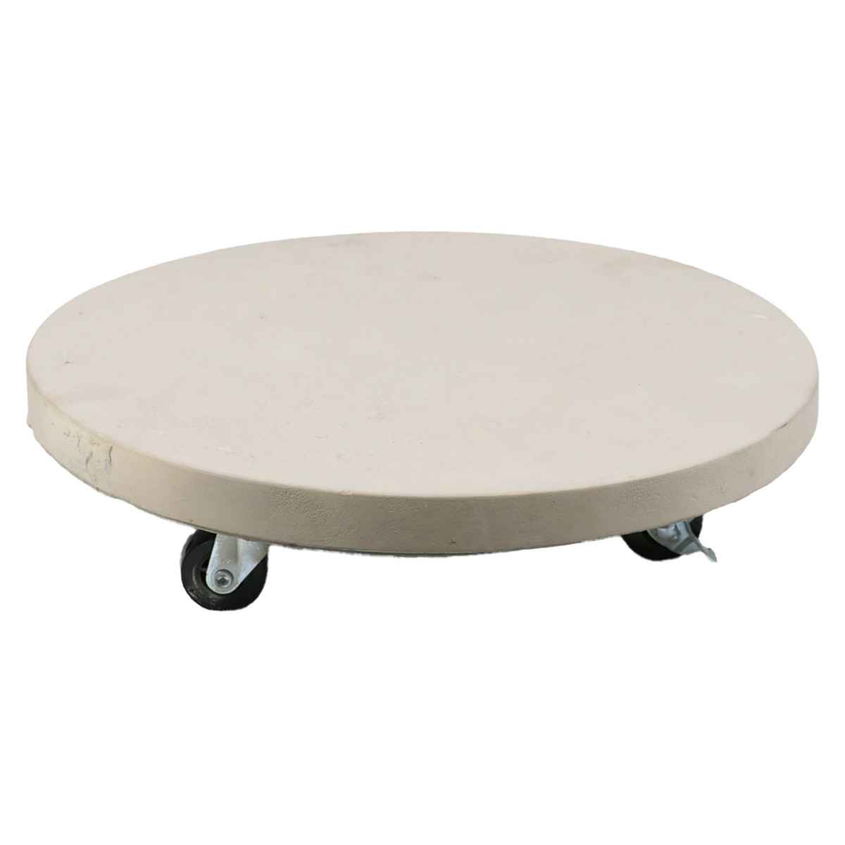 プランター セメント製キャスター付きプランターキャリー36cm ( 花台 プランター台 フラワーラック 飾り台 プランターラック フラワー スタンド 室内 飾る 台 脚付き 置く 植物 観葉植物 花 園芸 インテリア ) 【ホワイト】 ホワイト