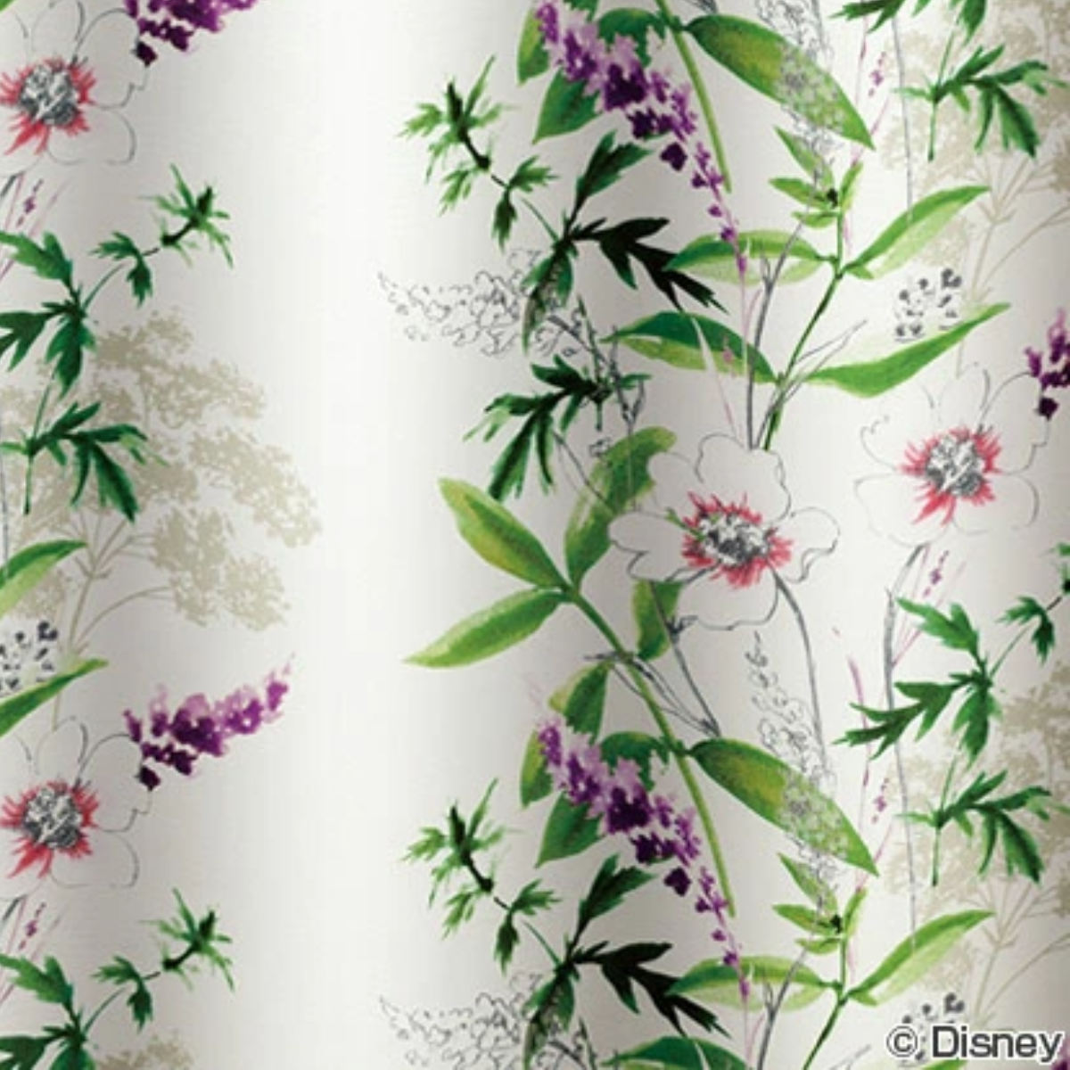 カーテン 遮光カーテン スミノエ ミッキー ワイルドフラワ- 100×200cm ( ディズニー ドレープカーテン ミッキーマウス Disney キャラクター 既製 遮光2級 洗える ウォッシャブル 花柄 国産 )