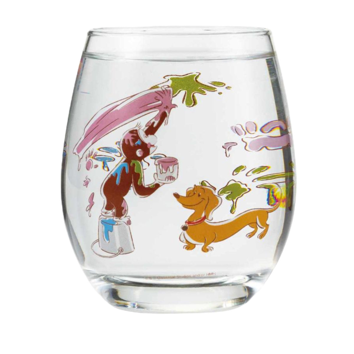 グラス 330ml おさるのジョージ 3Dグラス ガラス ( ガラスコップ ガラスタンブラー カップ コップ タンブラー ガラス製 食器 ガラス食器 お茶 ジュース お酒 立体的 かわいい キャラクター )【 ハンドリー 】 ハンドリー
