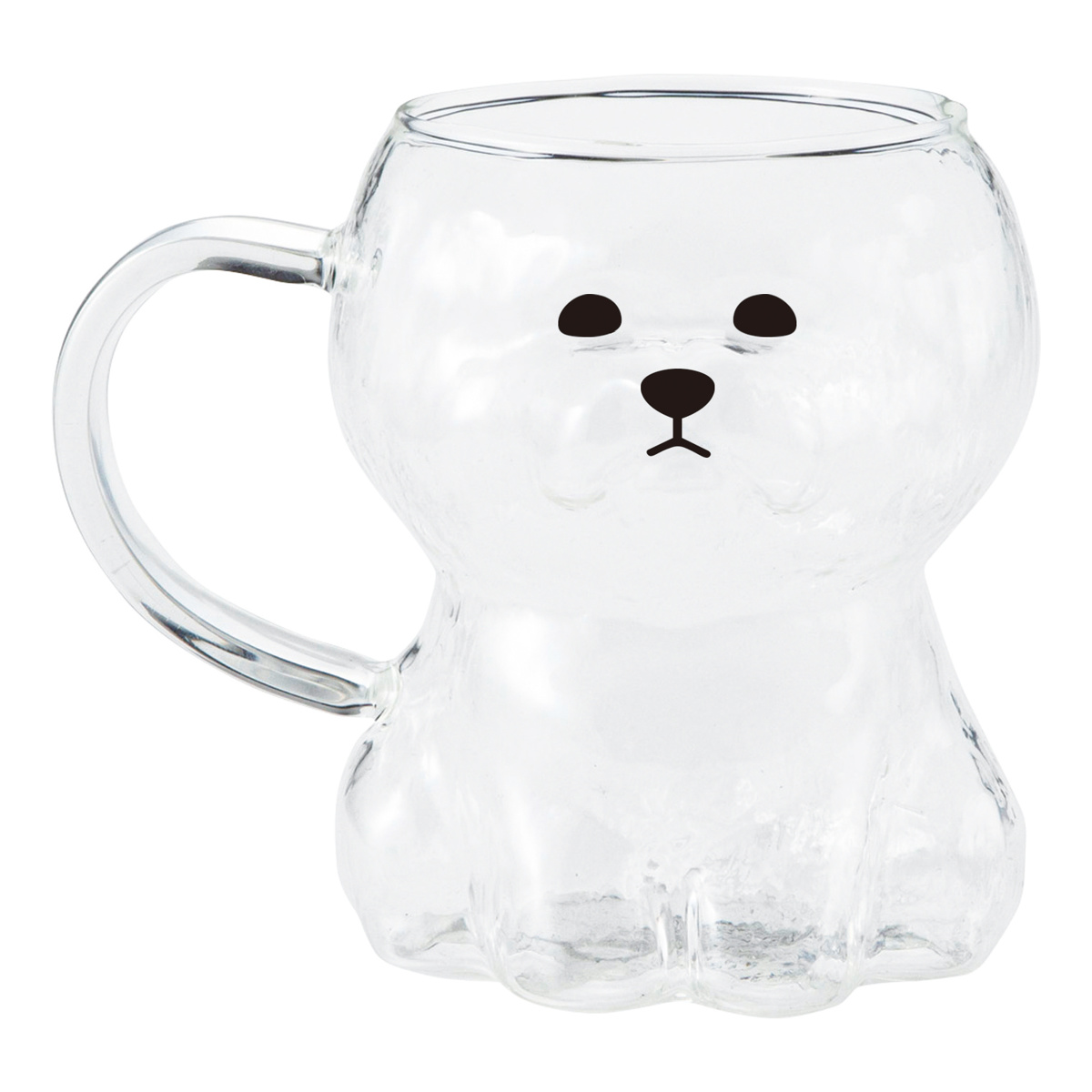 マグカップ ダイカットガラスマグ ( 380ml マグ マグコップ カップ 食器 キャラクター ユニーク かわいい キュート 癒し おしゃれ ) 【ビションフリーゼ】 ビションフリーゼ