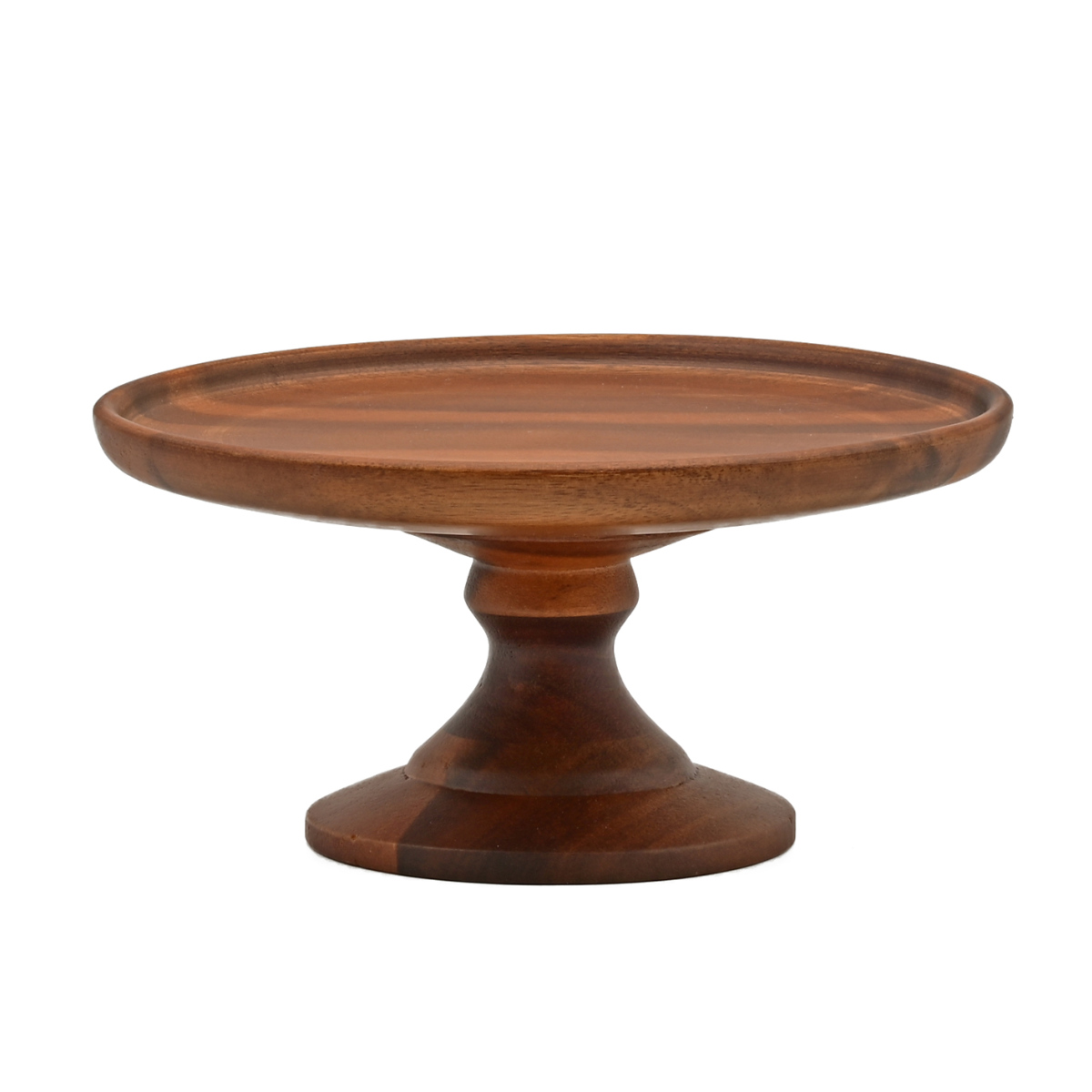 アカシア コンポートディッシュ S 直径15.5cm ブラウン ( 木製 デザート食器 ケーキ デザート 食器 スタンド 皿 プレート ケーキ台 ケーキトレー 1段 おしゃれ 北欧 北欧風 ディスプレイ 飾る ティータイム 割れにくい カフェ )