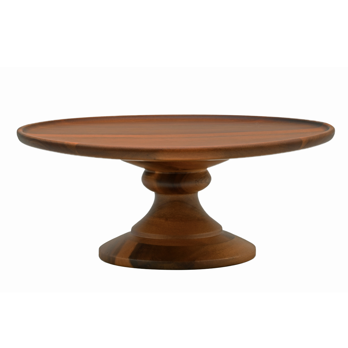 アカシア コンポートディッシュ LL 直径28cm ブラウン ( 木製 デザート食器 ケーキ デザート 食器 スタンド 皿 プレート ケーキ台 ケーキトレー 1段 おしゃれ 北欧 北欧風 ディスプレイ 飾る ティータイム 割れにくい カフェ )