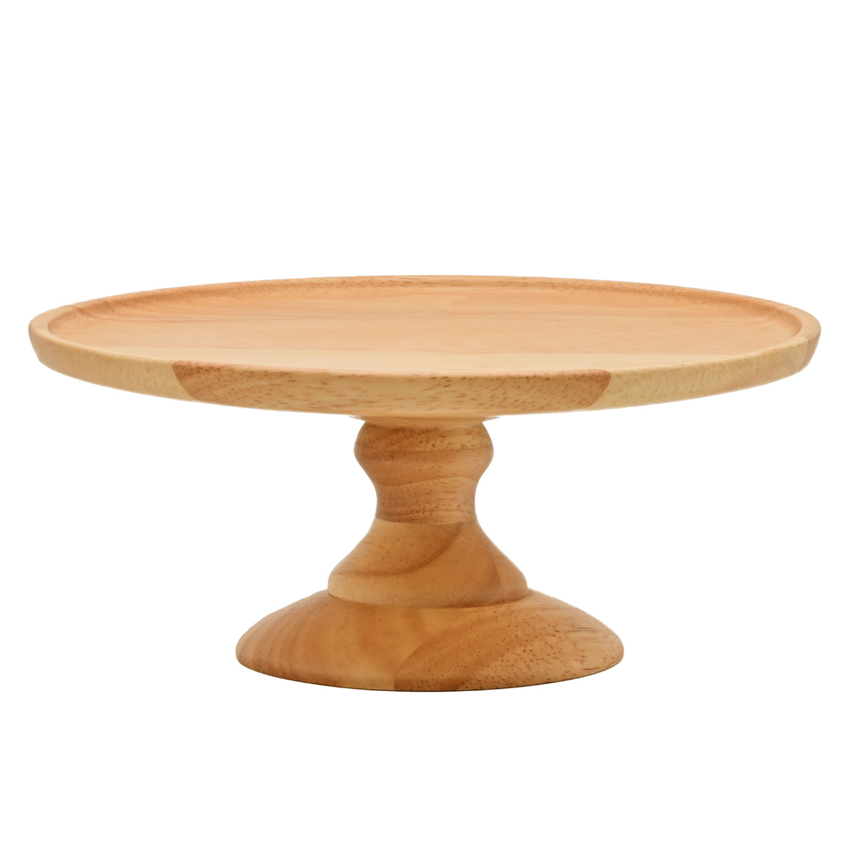 ラバーウッド コンポートディッシュ M 直径21.5cm ナチュラル ( 木製 デザート食器 デザート ケーキ 食器 スタンド おしゃれ 北欧 北欧風 木製食器 木製皿 )