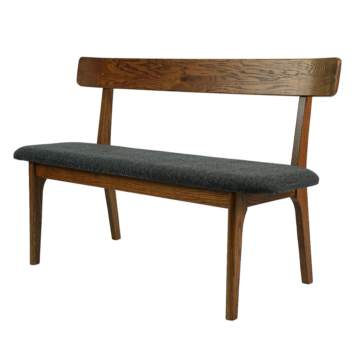 ダイニングベンチ 座面高44cm ウーノ レッドオーク無垢材 ( 背もたれ付き 幅120cm ベンチ チェア ダイニング イス 椅子 木製 天然木 食卓椅子 木製チェア ウレタン 疲れにくい いす 食卓 リビング リビングベンチ ファブリック )