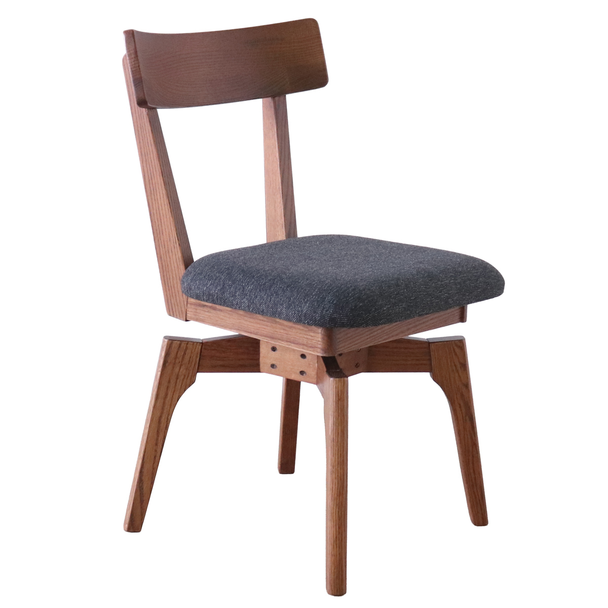 ダイニングチェア 座面高44cm 回転 ウーノ レッドオーク無垢材 ( チェア ダイニング イス 椅子 木製 天然木 食卓椅子 回転椅子 木製チェア 立ち座り 楽 360度回転 ウレタン 疲れにくい 食卓 リビング リビングチェア ファブリック )