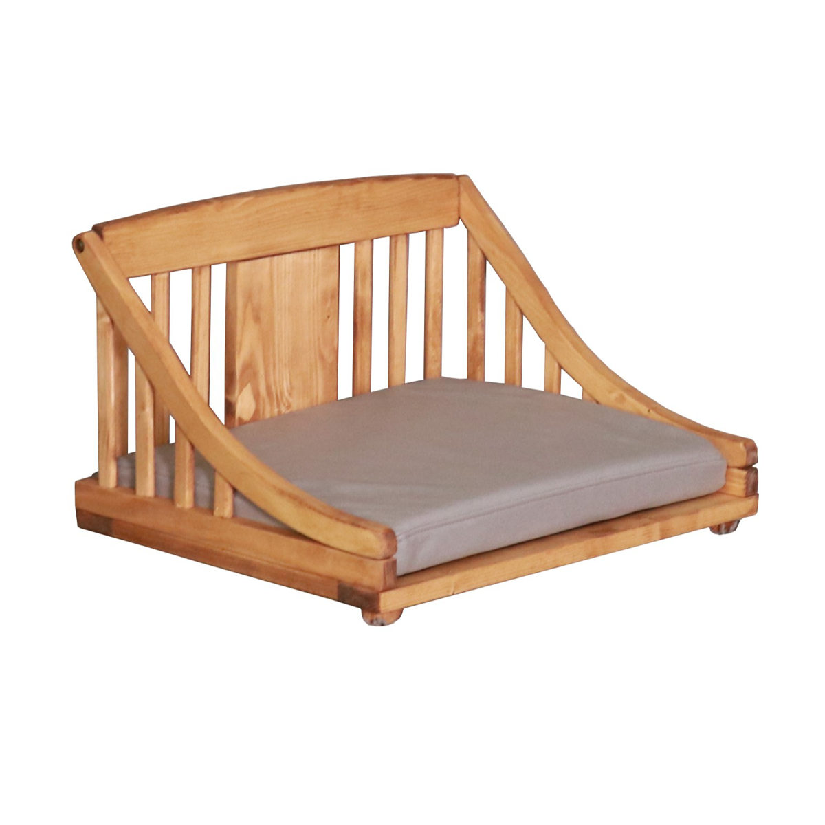 ペットベッド giocoso S 組立式 ( 犬用ベッド 猫用ベッド ペット用ベッド 木製 天然木 すのこベッド クッション付き 簡単組み立て すのこ 通気性 洗えるカバー ペット家具 ) 【ライトブラウン】 ライトブラウン