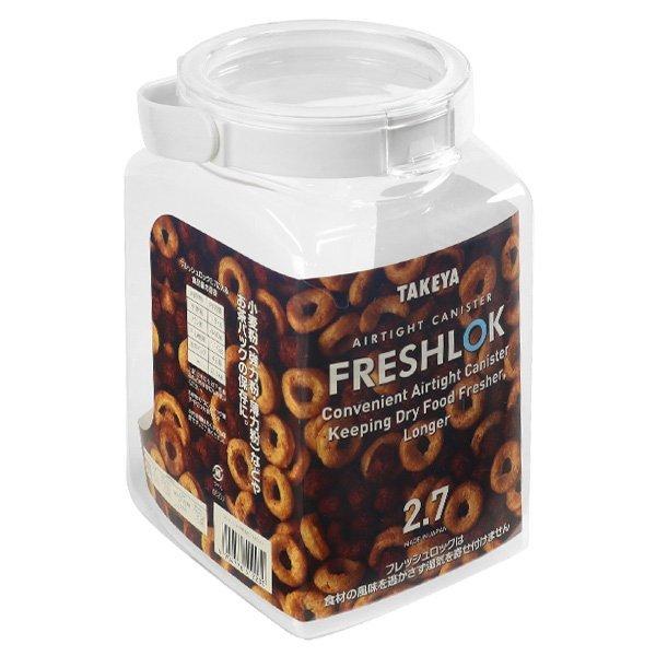 保存容器 2.7L フレッシュロック 角型 お得な同色6個セット 選べるカラー 白 緑 持ち手付き ( キッチン収納 キャニスター ストッカー 密閉 透明 日本製 調味料入れ プラスチック ワンタッチ 高気密 引き出し収納 中が見える 大容量 ) 【ホワイト】 ホワイト