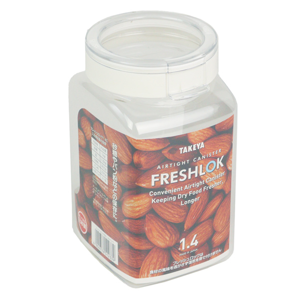 保存容器 1.4L フレッシュロック 角型 お得な同色6個セット 選べるカラー 白 緑 茶 ( キッチン収納 キャニスター 調味料入れ ストッカー 密閉 透明 日本製 プラスチック ワンタッチ 高気密 引き出し収納 冷蔵庫収納 中が見える ) 【ホワイト】 ホワイト