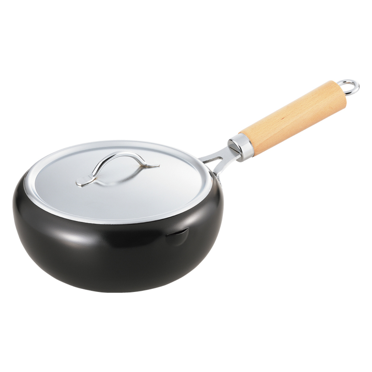 片手天ぷら鍋 20cm IH対応 蓋付き ラルス 油はねしにくい揚げ鍋 ( ガス火対応 揚げ鍋 片手鍋 20センチ 揚げ鍋鉄製 鉄鍋 揚げ物鍋 揚鍋 天婦羅鍋 片手フライ鍋 鍋 なべ 黒 ブラック )