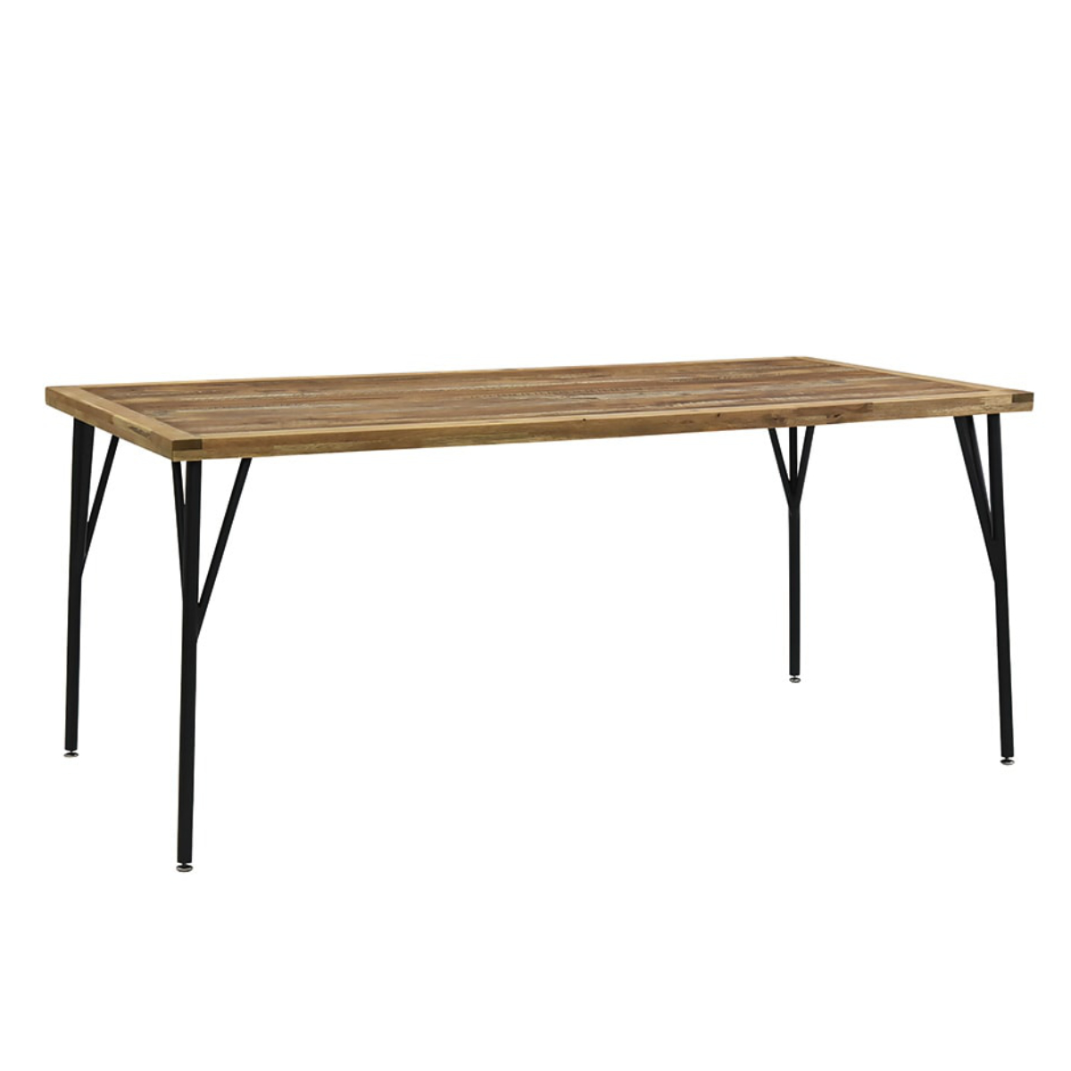 ダイニングテーブル 幅150cm 4人掛け ゲンブ スチール脚 ( テーブル 食卓テーブル 机 食卓机 長方形 ダイニング 食卓 木製テーブル 木製 古材調 ヴィンテージ風 天板 メラミン加工 傷 熱 強い アジャスター付き )