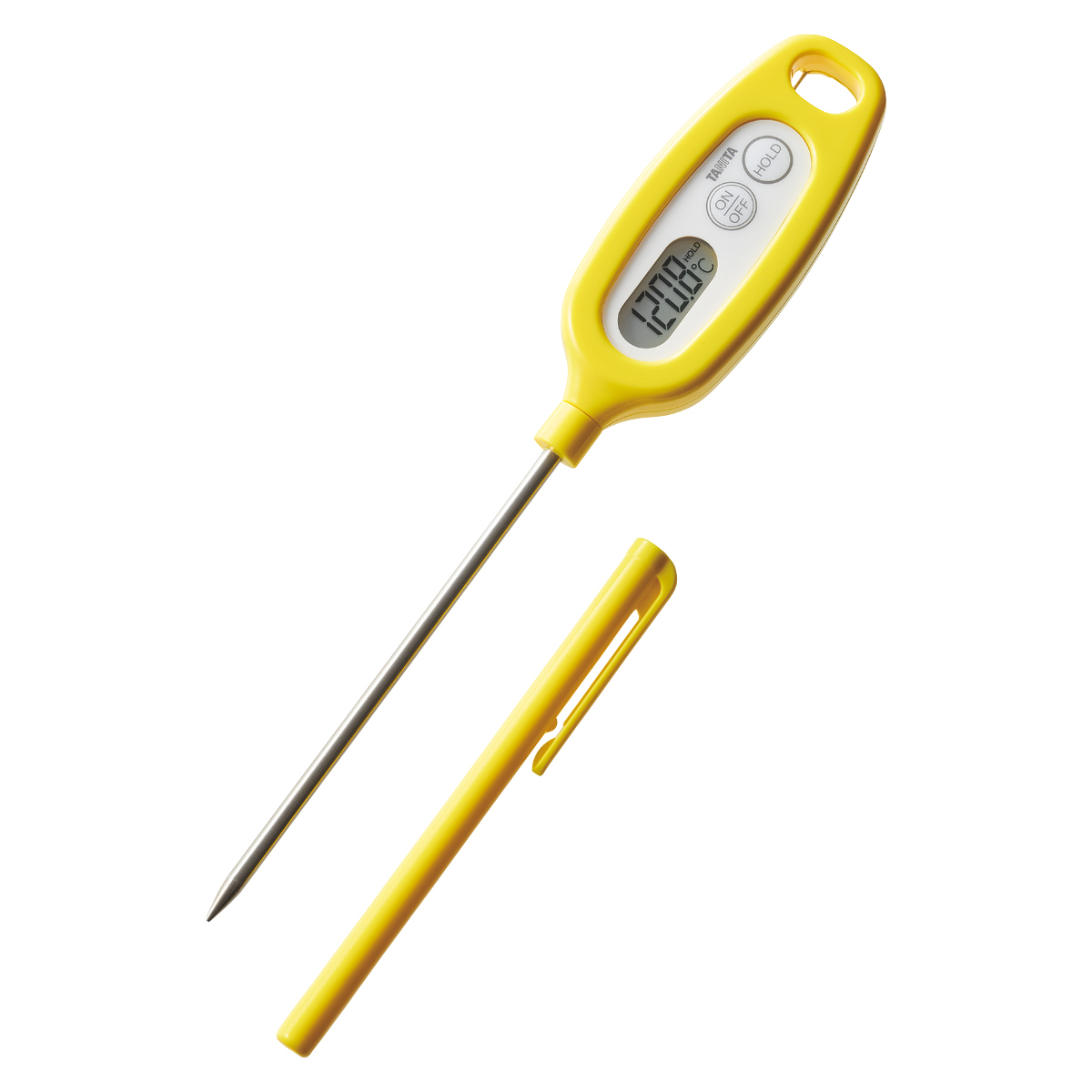 タニタ デジタル温度計 料理用 防水 ( TANITA 調理用温度計 洗える オートパワーオフ ホールド機能 吊り下げ キッチンツール ) 【イエロー】 イエロー