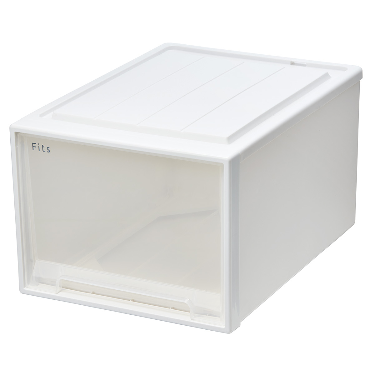 収納ケース Fits フィッツ フィッツケース クローゼット L-53 ( 衣装ケース 収納 幅39 奥行53 高さ30 天馬 日本製 ケース 引き出し 収納ボックス プラスチック 積み重ね 押し入れ 押入れ ) 【ホワイトクリア】 ホワイトクリア