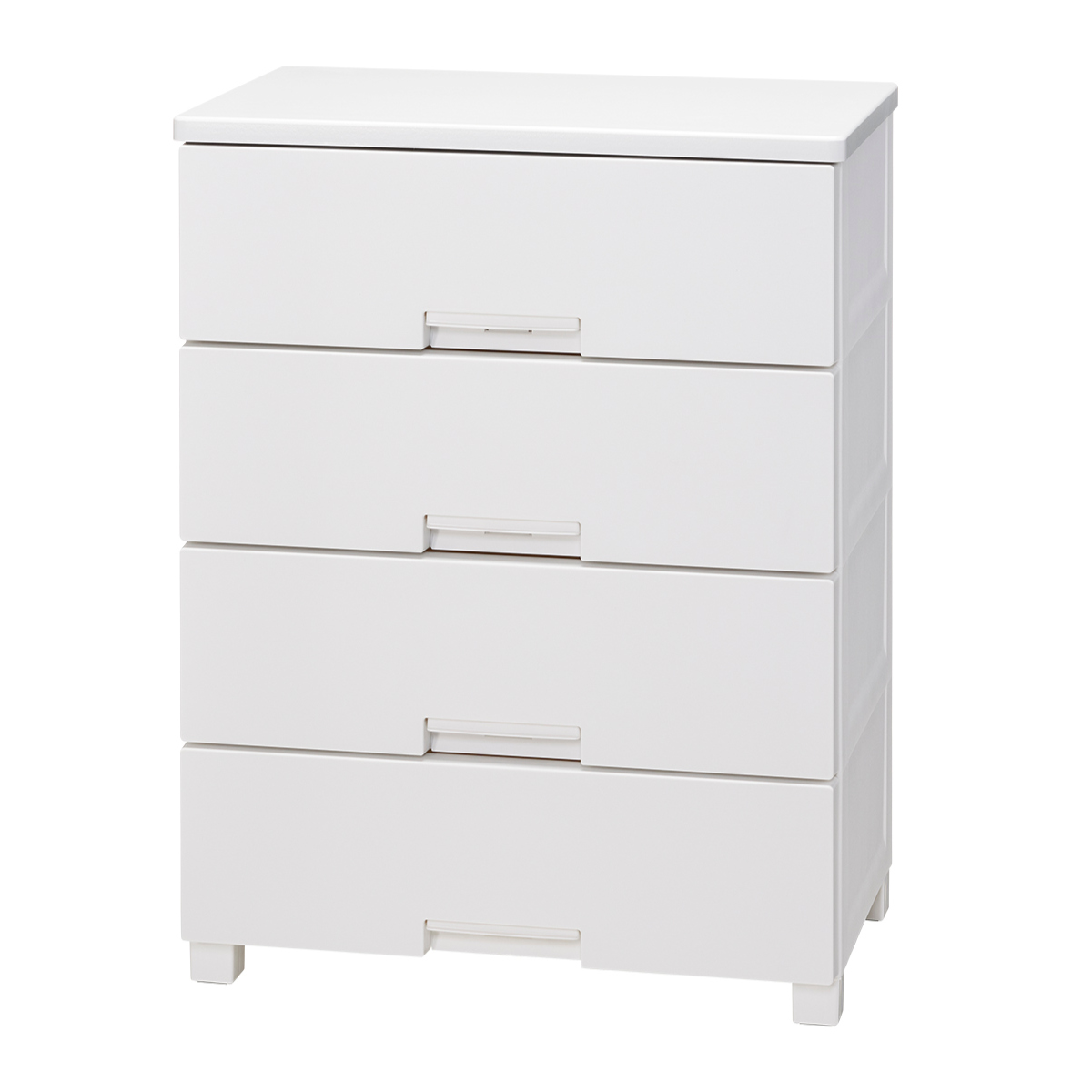 チェスト フィッツチェスト 4段 6504 Fits 幅65×奥行41×高さ85cm ( タンス 引き出し 収納 衣類収納 日本製 完成品 フィッツ プラスチック 引き出しロック 衣装ケース リビング収納 洋タンス 収納ケース 木製天板 ストッパー付き ) 【ホワイト】 ホワイト