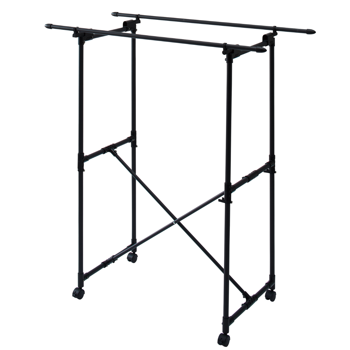 物干し 室内 ブラック コンパクト ポーリッシュ 折り畳み多機能物干し ( PORISH ハンガー インテリア物干し 物干しスタンド 洗濯 ランドリー 衣類 フェイスタオル 折り畳み キャスター付 )