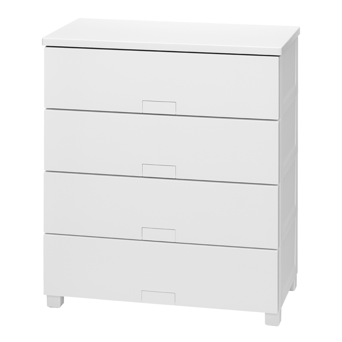 チェスト フィッツチェスト フルフラット 7504 4段 幅75×奥行41×高さ85cm ( タンス 引き出し 収納 衣類収納 完成品 プラスチック 引き出しロック フィッツ 衣装ケース リビング収納 収納ケース 洋タンス ストッパー付き ) 【ホワイト】 ホワイト