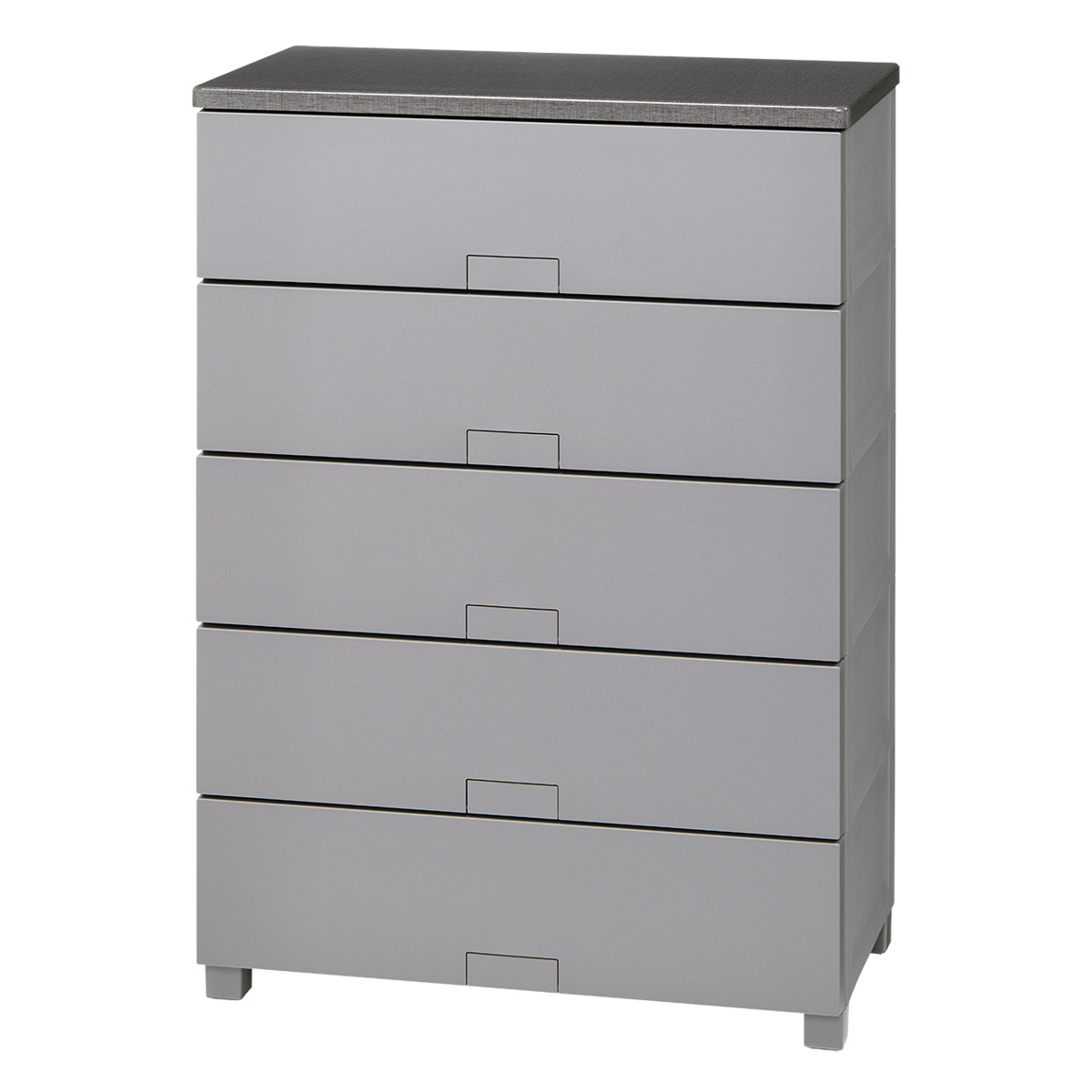 チェスト フィッツチェスト フルフラット 7505 5段 幅75×奥行41×高さ105cm ( タンス 引き出し 収納 衣類収納 完成品 プラスチック 引き出しロック フィッツ 衣装ケース リビング収納 収納ケース 洋タンス ストッパー付き ) 【グレー】 グレー