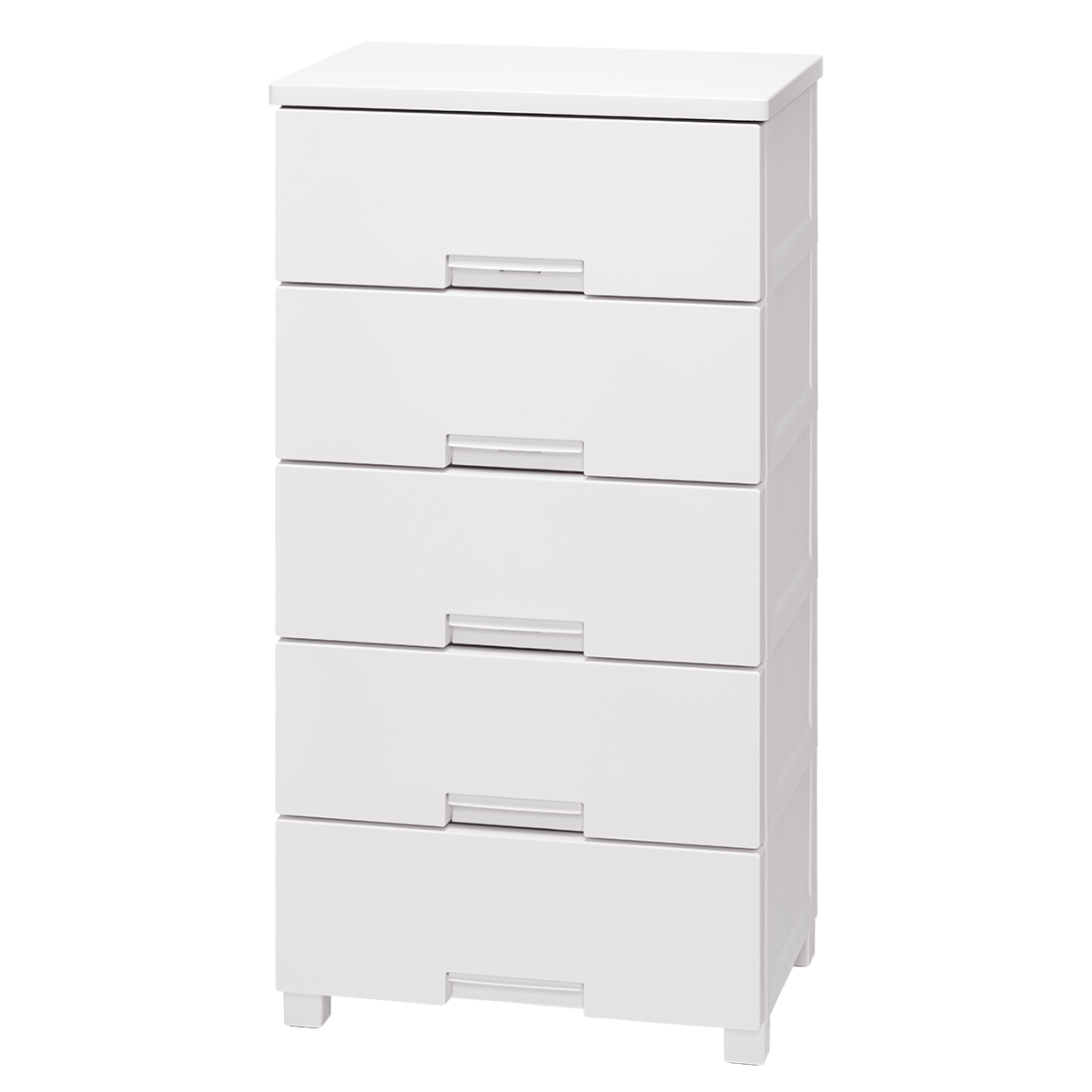 チェスト フィッツチェスト 5505 5段 Fits 幅55×奥行41×高さ105cm ( タンス 引き出し 収納 衣類収納 日本製 完成品 フィッツ プラスチック 引き出しロック 衣装ケース リビング収納 洋タンス 収納ケース 木製天板 ストッパー付き ) 【ホワイト】 ホワイト