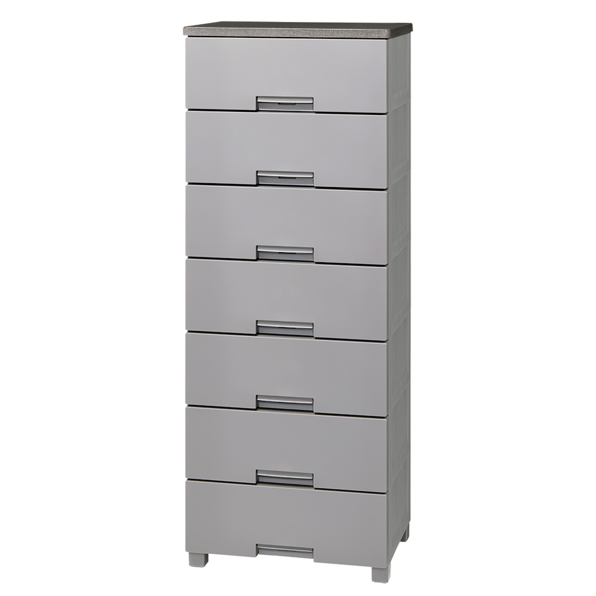 チェスト フィッツチェスト 5507 7段 Fits 幅55×奥行41×高さ144cm ( タンス 引き出し 収納 衣類収納 日本製 完成品 フィッツ プラスチック 引き出しロック 衣装ケース リビング収納 洋タンス 収納ケース 木製天板 ストッパー付き ) 【グレー】 グレー