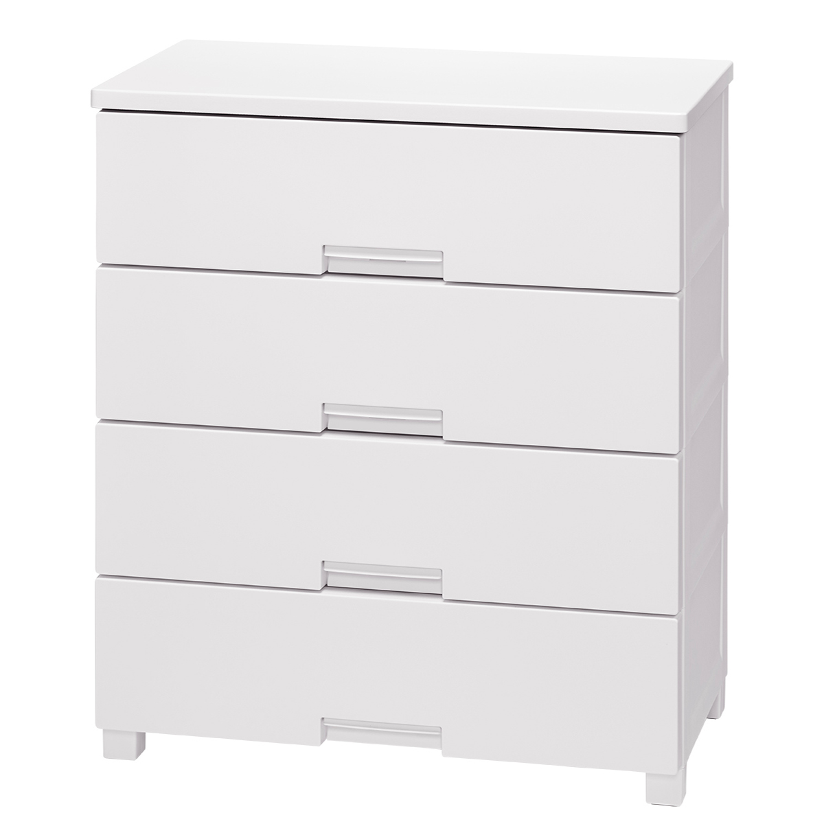 チェスト フィッツチェスト 7504 4段 Fits 幅75×奥行41×高さ85cm ( タンス 引き出し 収納 衣類収納 日本製 完成品 フィッツ プラスチック 引き出しロック 衣装ケース リビング収納 洋タンス 収納ケース 木製天板 ストッパー付き ) 【ホワイト】 ホワイト