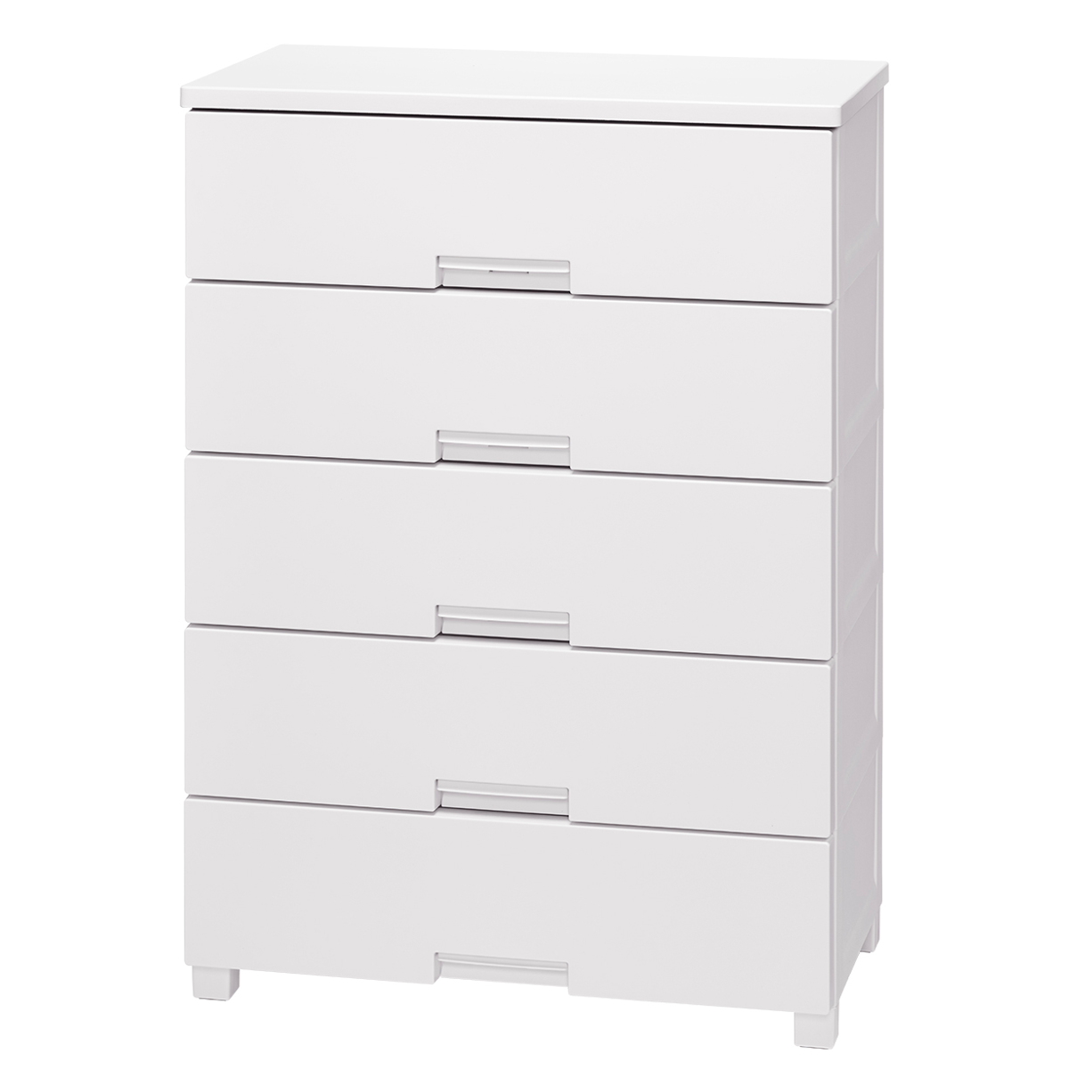 チェスト フィッツチェスト 7505 5段 Fits 幅75×奥行41×高さ105cm ( タンス 引き出し 収納 衣類収納 日本製 完成品 フィッツ プラスチック 引き出しロック 衣装ケース リビング収納 洋タンス 収納ケース 木製天板 ストッパー付き ) 【ホワイト】 ホワイト