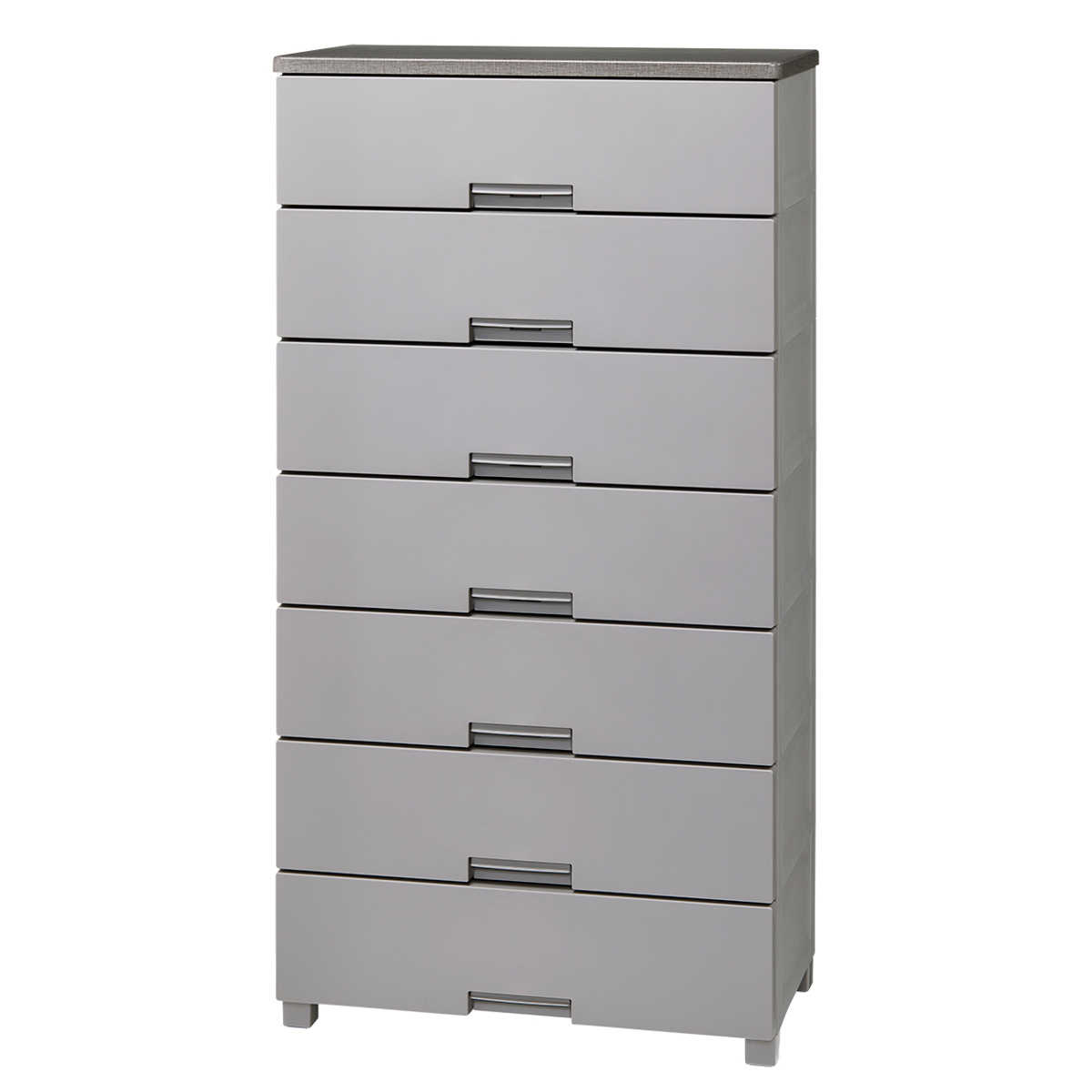 チェスト フィッツチェスト 7507 7段 Fits 幅75×奥行41×高さ144cm ( タンス 引き出し 収納 衣類収納 日本製 完成品 フィッツ プラスチック 引き出しロック 衣装ケース リビング収納 洋タンス 収納ケース 木製天板 ストッパー付き ) 【グレー】 グレー