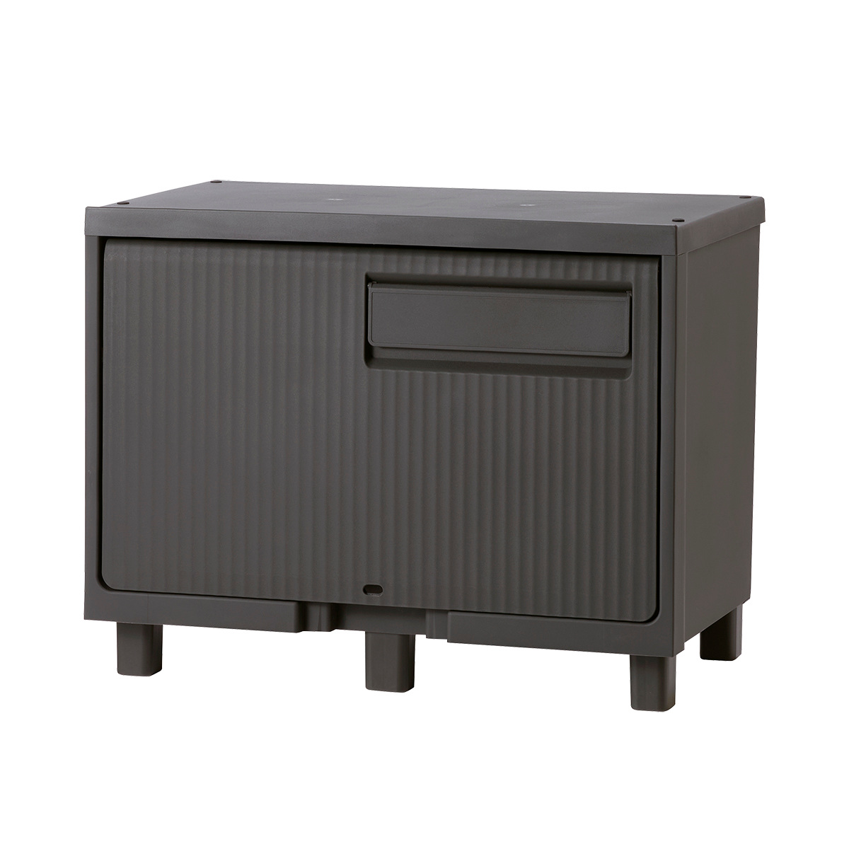 宅配ボックス 積み重ねても受け取れる宅配ボックス ( 宅配 ボックス ポスト一体型 ポスト 宅配ポスト 一戸建て用 スタッキング 1段 1個 据え置き 置き配用ボックス ステッカー 郵便 郵便受け 宅配BOX 戸建 屋外 ) 【ダークグレー】 ダークグレー