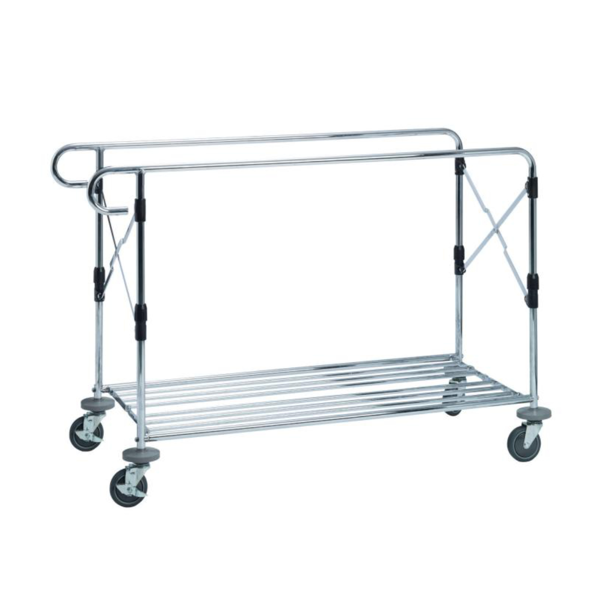 フレーム システムカート ワイド ( 法人限定 カート 台車 折り畳み式 ストッパー付きキャスター フレームのみ スチール製 ゴミ箱 分別 業務用 ダストカート 分別カート 運搬台車 分別回収 運搬 )