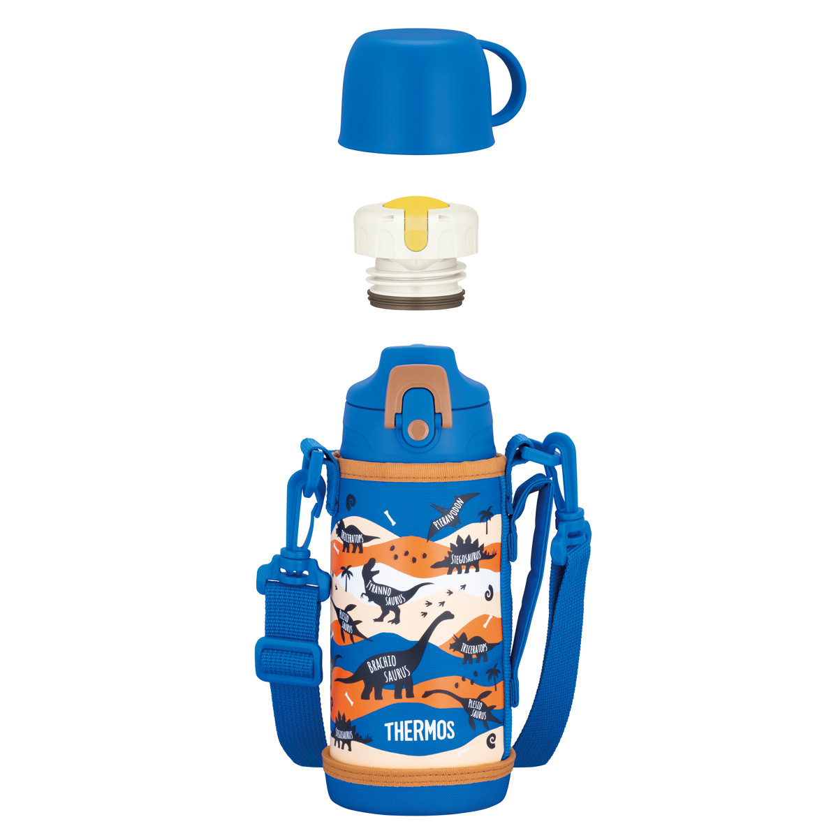 サーモス 水筒 600ml 真空断熱2ウェイボトル FJJ-602WF ( THERMOS 保温 保冷 子供 ワンタッチ ステンレスボトルル スポーツ飲料対応 0.6L 2way 直飲み コップ飲み スポーツドリンク対応 スポーツボトル ダイレクト ボトル キッズ ) 【ブルーブラウン】 ブルーブラウン