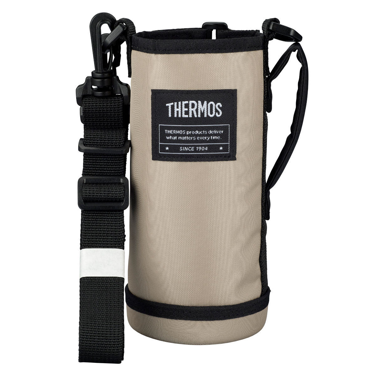 サーモス カバー ストラップ付 水筒 FJJ-800WF 専用 ( THERMOS ポーチ ケース 対応 パーツ 部品 のみ 水筒カバー 専用パーツ 専用部品 水筒用パーツ 交換 交換用 替え ) 【ベージュブラック】 ベージュブラック