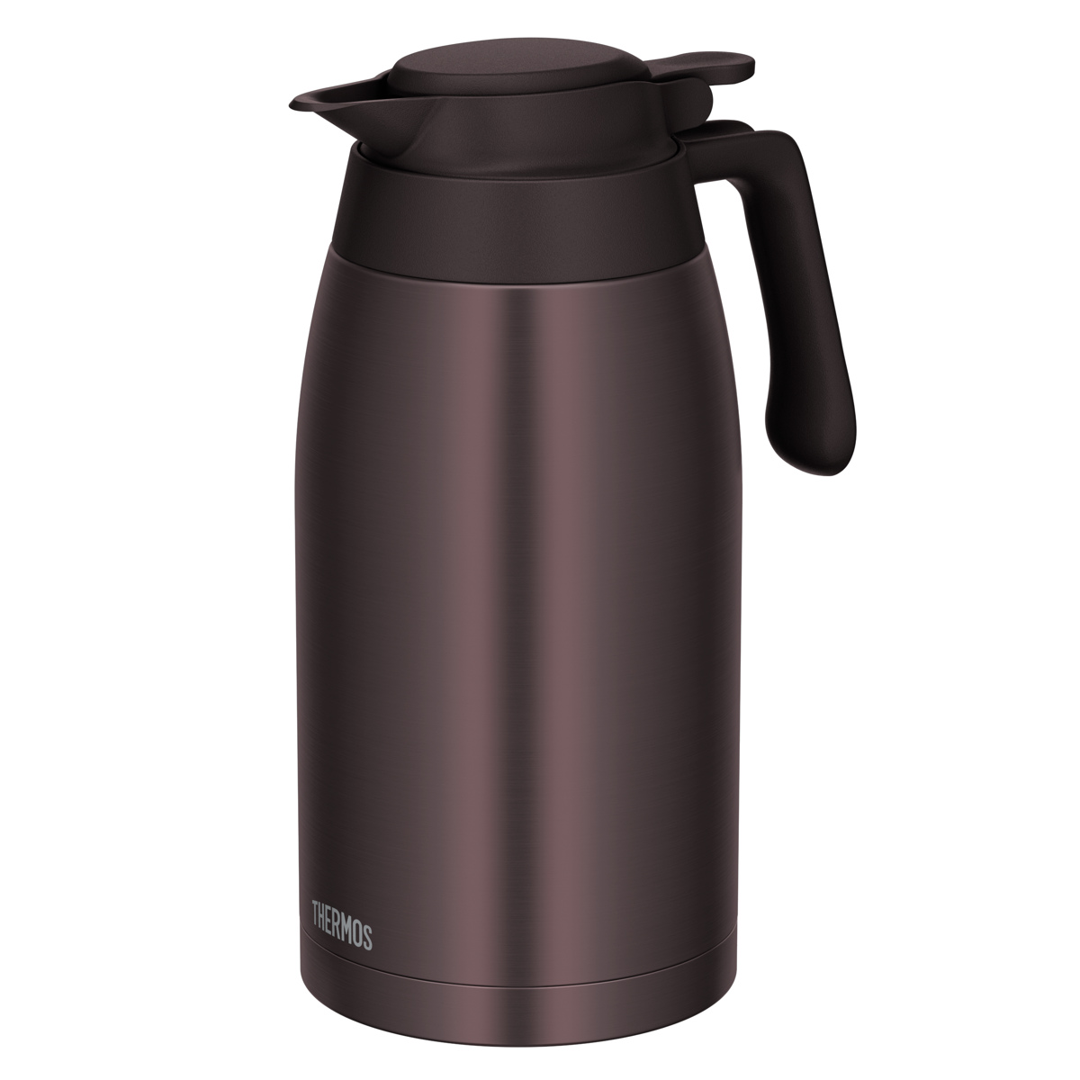 サーモス ポット 2L ステンレスポット ( THERMOS ステンレス 保温 保冷 食洗機対応 卓上ポット ステンレス製 おしゃれ ワンタッチ 魔法びん構造 広口設計 軽量 コンパクト 持ち運び 節約 ) 【ブラウン】 ブラウン