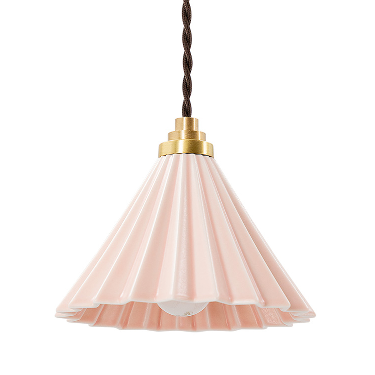 ペンダントライト 1灯 LED電球付き ORIGAMI LAMP オリガミランプ gram eight グラムエイト ( シーリングライト 照明器具 オリガミランプペンダント PENDANT 照明 LED おしゃれ ドリッパー ) 【ブラウンコード マットピンク】 ブラウンコード マットピンク