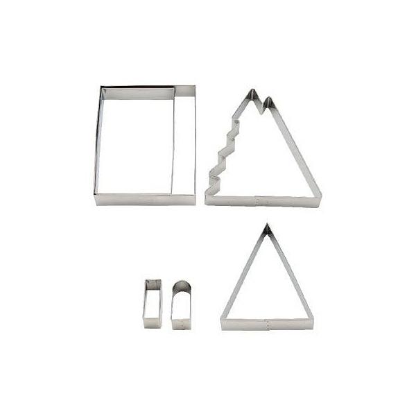 クッキー型 立体 お菓子のおうち ハウストライアングル 抜き型 ステンレス製 ( 組み立て 組立て 製菓グッズ 抜型 製菓道具 手作り お菓子作り プレゼント クリスマス )