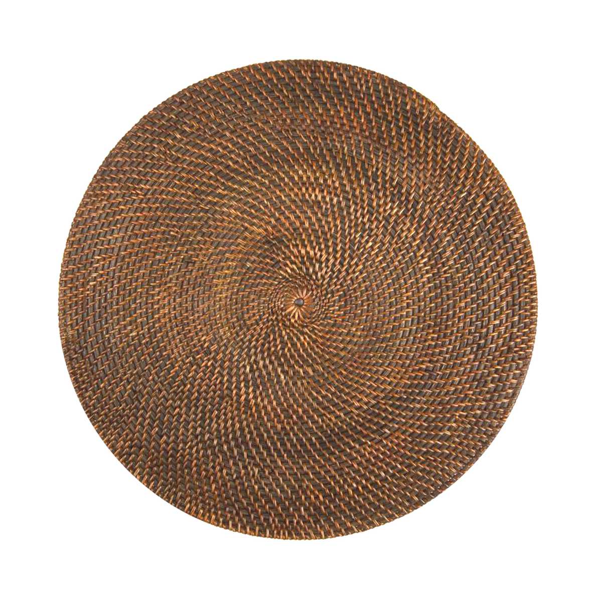 ランチョンマット ラタン プレイスマット ラウンド 円形 ( ジックザック おしゃれ 大きめ ランチマット プレースマット 藤 手編み 天然素材 ナチュラル インテリア 丸 36cm テーブルウェア ティーマット ) 【BROWN】 BROWN