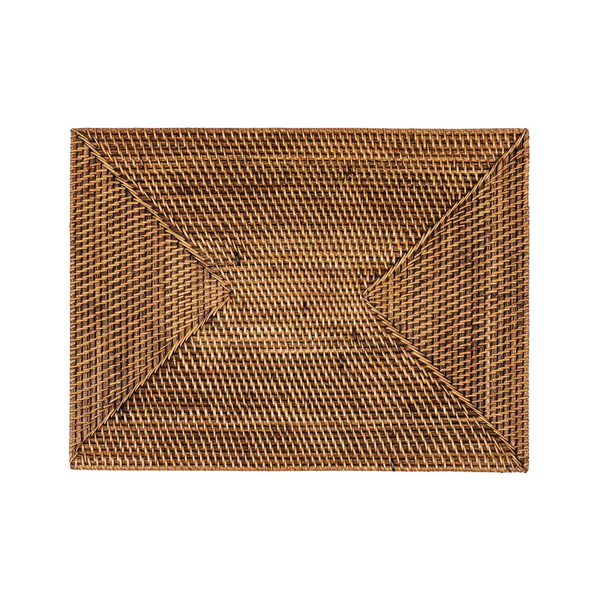 ランチョンマット ラタン プレイスマット レクタングル 長方形 ( ジックザック おしゃれ 大きめ ランチマット プレースマット 藤 手編み 天然素材 ナチュラル インテリア 40×30cm テーブルウェア ) 【BROWN】 BROWN