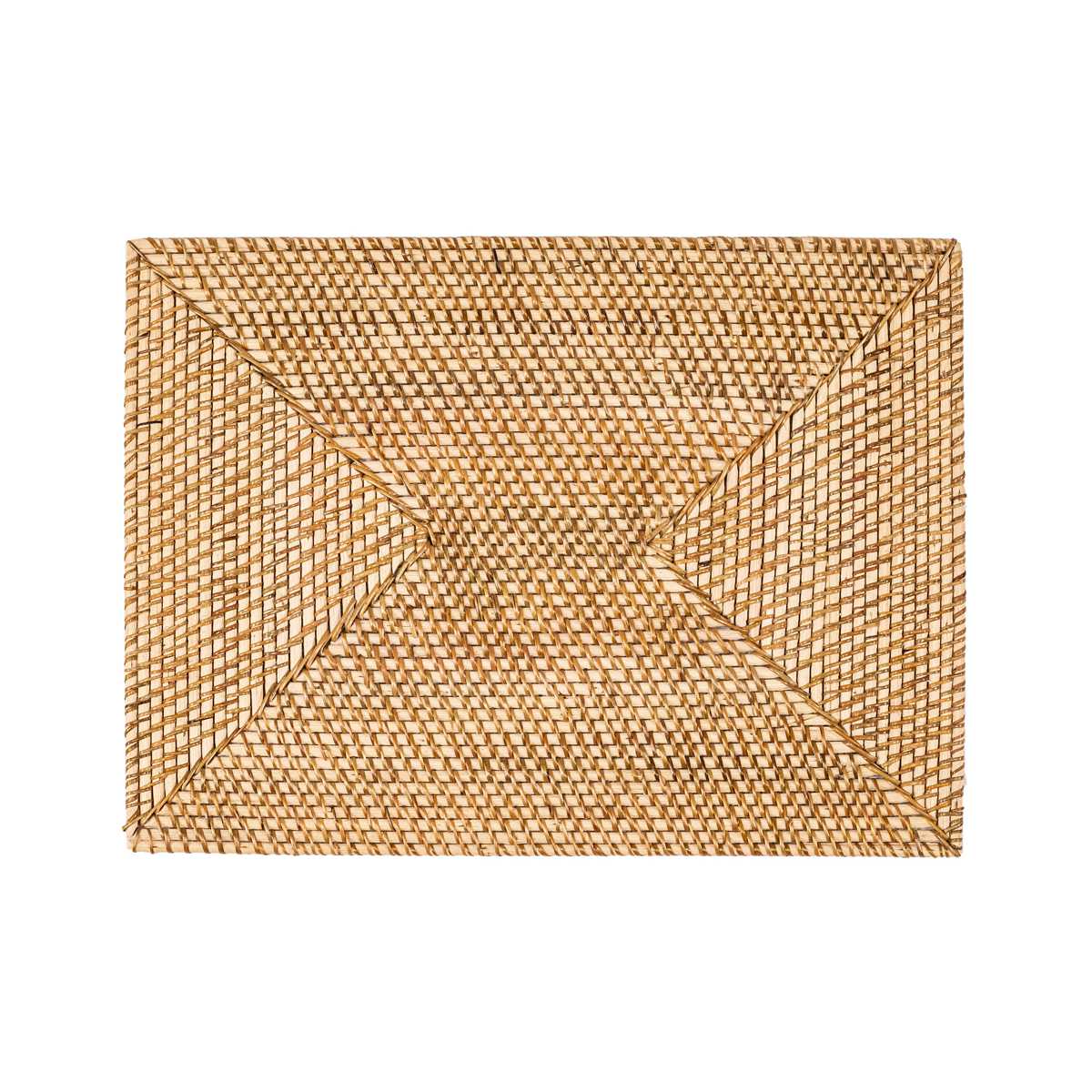 ランチョンマット ラタン プレイスマット レクタングル 長方形 ( ジックザック おしゃれ 大きめ ランチマット プレースマット 藤 手編み 天然素材 ナチュラル インテリア 40×30cm テーブルウェア ) 【Natural】 Natural