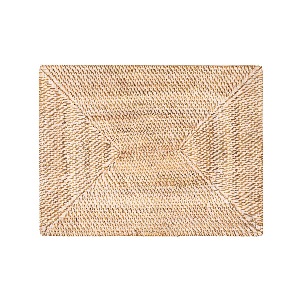 ランチョンマット 4枚セット ラタン プレイスマット レクタングル 長方形 ( ティセコ おしゃれ 大きめ ランチマット プレースマット 藤 手編み 天然素材 ナチュラル インテリア 40×30cm テーブルウェア ) 【WHITE】 WHITE