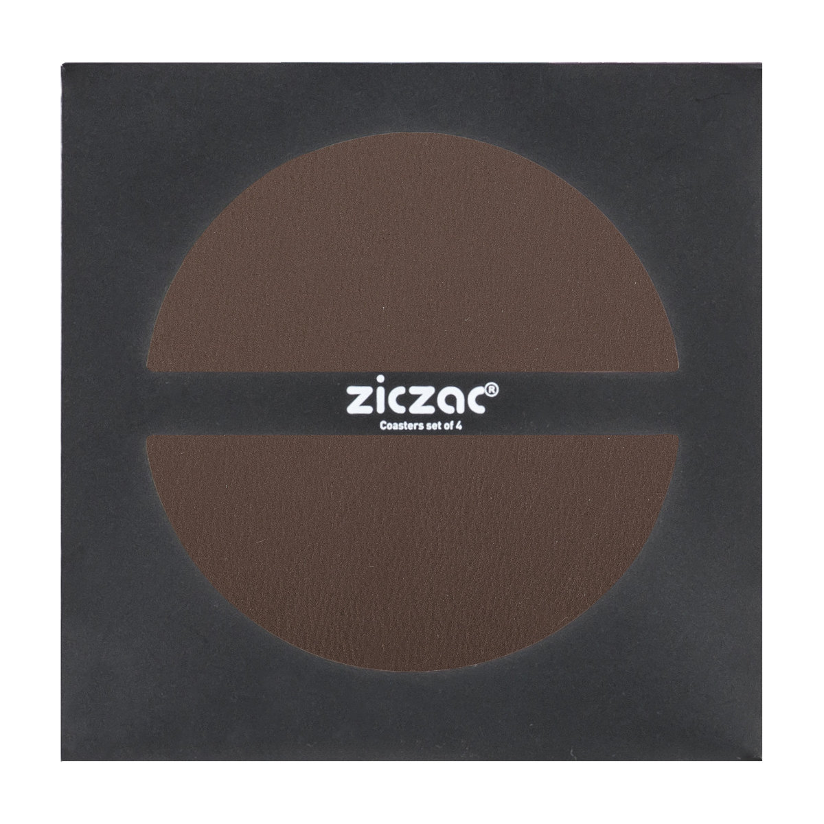 コースター ziczac トゥーゴー 4個セット ( フェイクレザー レザーコースター 茶托 グラスマット コップ受け PVCレザー インテリア ) 【BROWN】 BROWN