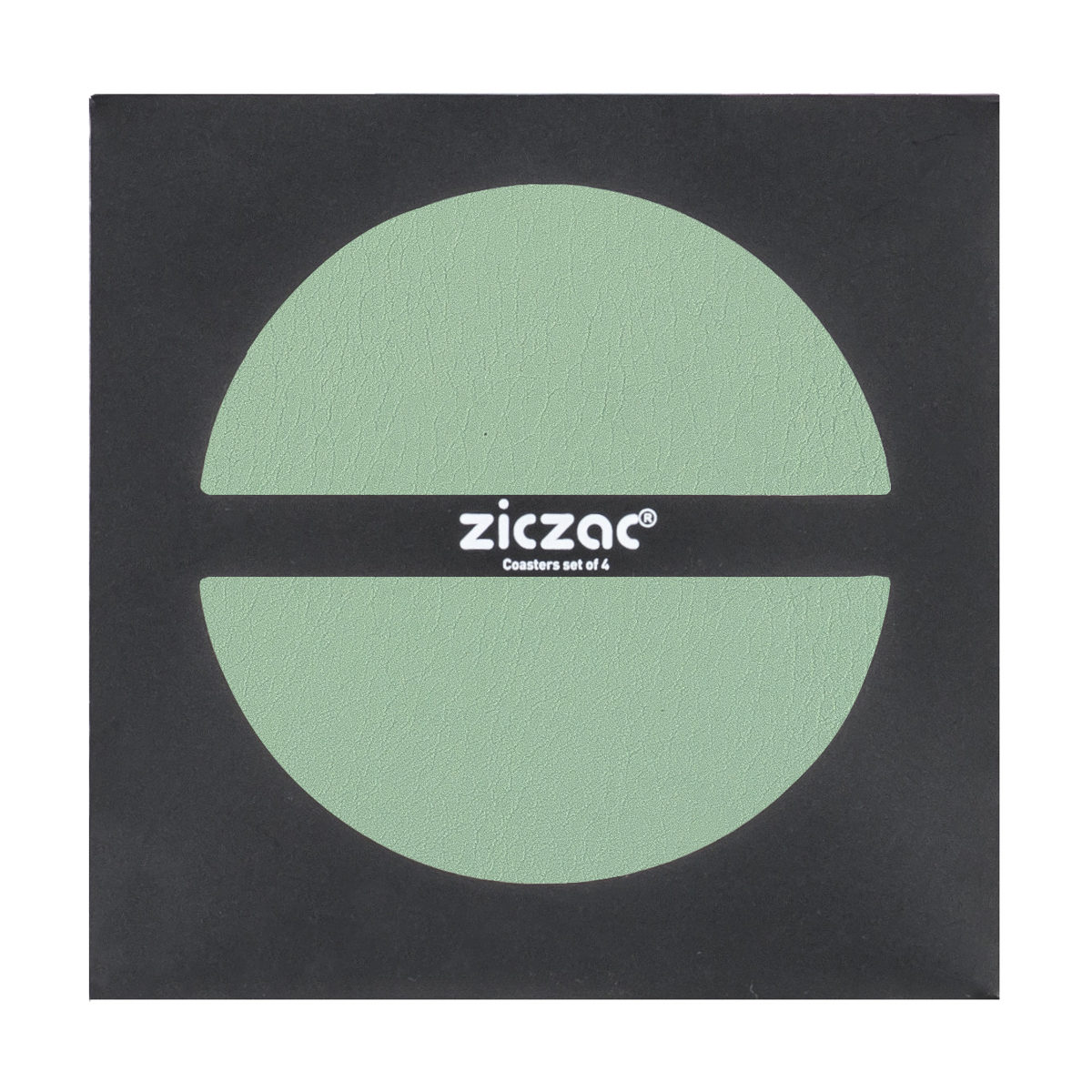 コースター ziczac トゥーゴー 4個セット ( フェイクレザー レザーコースター 茶托 グラスマット コップ受け PVCレザー インテリア ) 【GREEN】 GREEN