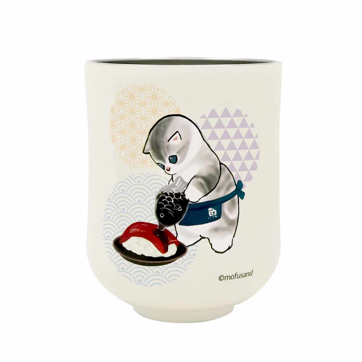 湯呑み 300ml mofusand 真空二重 ゆのみ おすし ( モフサンド 保温 保冷 真空二重構造 コップ タンブラー ステンレス 湯呑 キャラクター かわいい おしゃれ お茶 コーヒー 紅茶 珈琲 オフィス デスクワーク )