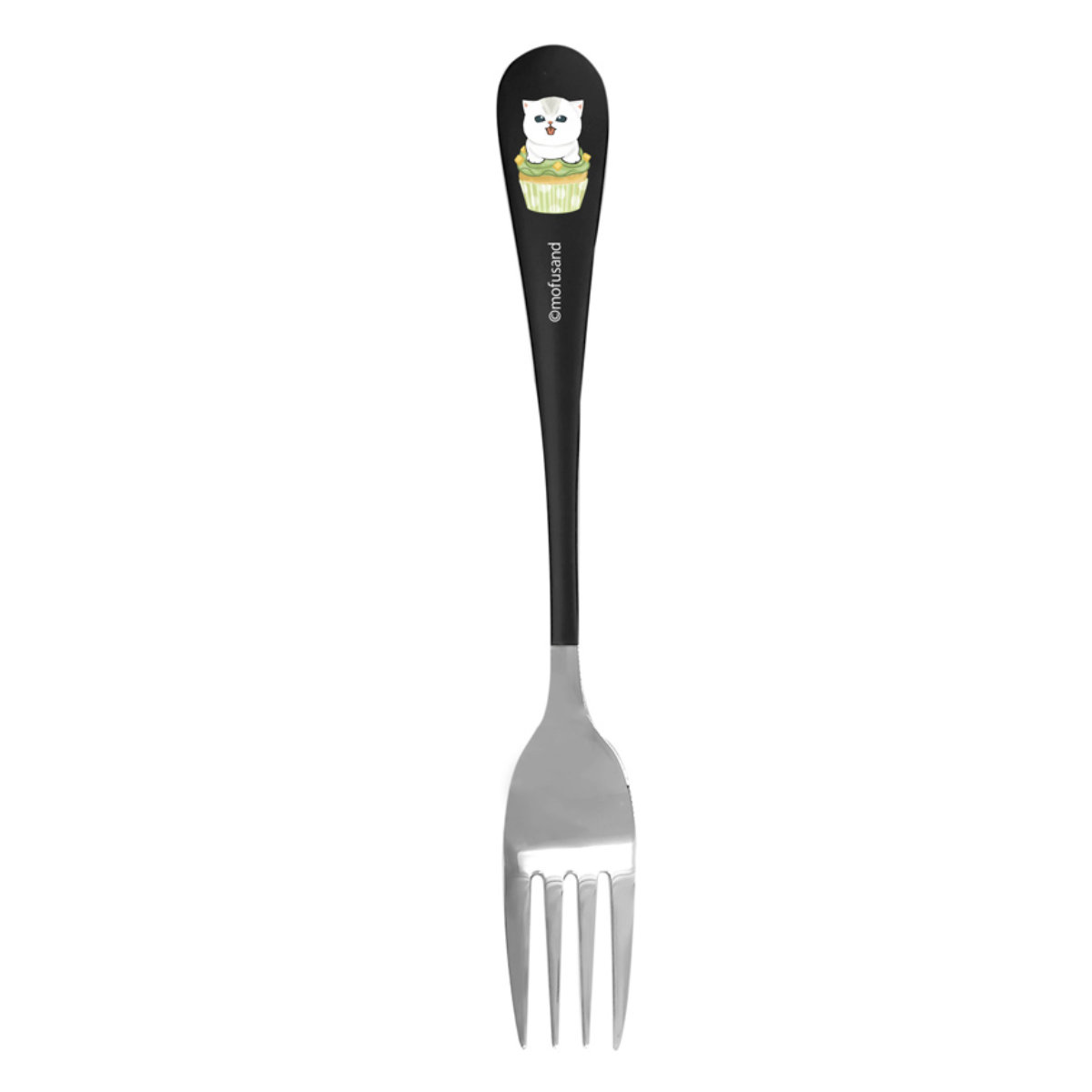 フォーク mofusand レディースフォーク もぎたてにゃん ( モフサンド カトラリー ステンレス キャラクター かわいい ねこ ネコ 猫 アニマル 動物 テーブルフォーク ミラー仕上げ 食事 メイン料理 ) 【グリーン】 グリーン