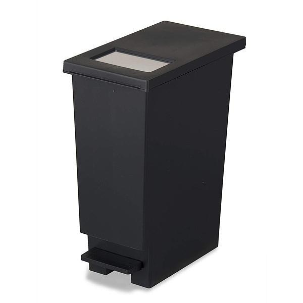 ゴミ箱 30L 同色3個セット ユニード プッシュ&ペダル ( 30リットル ふた付き 分別 キッチン ダストボックス スリム 分別ゴミ箱 棚下 カウンター下 縦型 角型 ペダルペール 蓋付き シンプル おしゃれ 小窓 ) 【ブラック】 ブラック